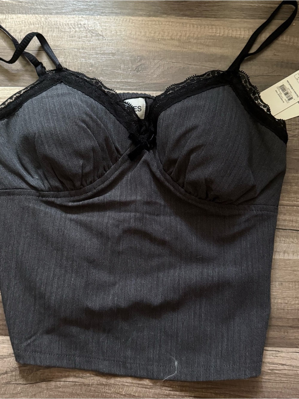 No Boundaries Black Lace-Trim Bandeau Top